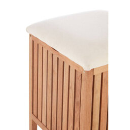 Orsina Dual Purpose Wood Storage Stool, Natural Walnut Build Storage Stool For Livingroom, Fabric Seat Stool - thumbnail 4