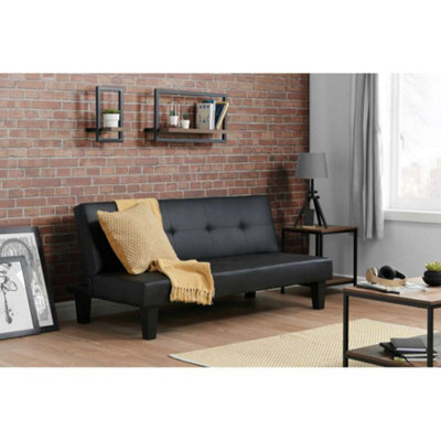 Birlea Franklin Sofa Bed In Black Faux Leather - image 1