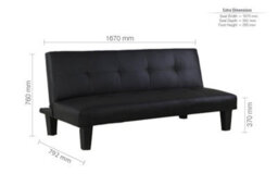 Birlea Franklin Sofa Bed In Black Faux Leather - thumbnail 8
