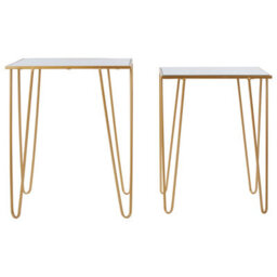 Orsina Set Of 2 Rectangular Side Tables,luxe Small Tables,accent Tables,metallic Bedside Tables,decorative Tables