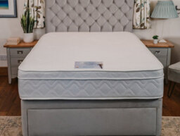 Divan Base Direct Sophia Briar-Rose Alphonsine 1000 Pocket Sprung Memory Foam Divan Bed Set 2Ft6 Small Single  - Plush Light Silver - thumbnail 3