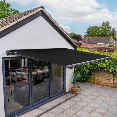Jack Stonehouse Jsh 3 X 2.5M Retractable Electric Awning With Led Lights Remote Control Uv Resistant Shower Proof Patio Garden Suns - image 1