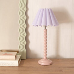 Valuelights Bobbins Painted Rose Table Lamp With Lilac Scallop Tapered Lamp Shade And Led Bulb - thumbnail 3