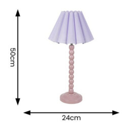 Valuelights Bobbins Painted Rose Table Lamp With Lilac Scallop Tapered Lamp Shade And Led Bulb - thumbnail 4