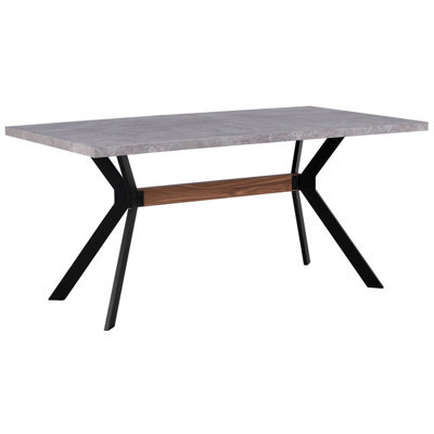 Beliani Dining Table Benson Grey Concrete Effect 160 Cm 90 Cm - image 1
