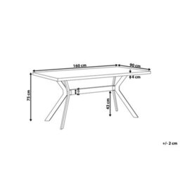 Beliani Dining Table Benson Grey Concrete Effect 160 Cm 90 Cm - thumbnail 3