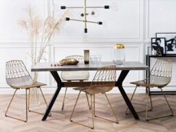 Beliani Dining Table Benson Grey Concrete Effect 160 Cm 90 Cm - thumbnail 2