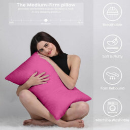Ameha Stripe Pillowcase Pair Microfiber-Soft Pink Striped Pillowcases, Envelope Closure, Machine Washable Bedding Pillow Cover - thumbnail 8