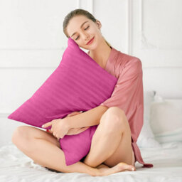 Ameha Stripe Pillowcase Pair Microfiber-Soft Pink Striped Pillowcases, Envelope Closure, Machine Washable Bedding Pillow Cover - thumbnail 7