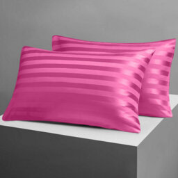 Ameha Stripe Pillowcase Pair Microfiber-Soft Pink Striped Pillowcases, Envelope Closure, Machine Washable Bedding Pillow Cover - thumbnail 6