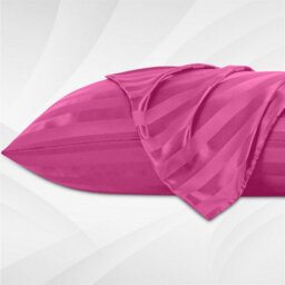 Ameha Stripe Pillowcase Pair Microfiber-Soft Pink Striped Pillowcases, Envelope Closure, Machine Washable Bedding Pillow Cover - thumbnail 3