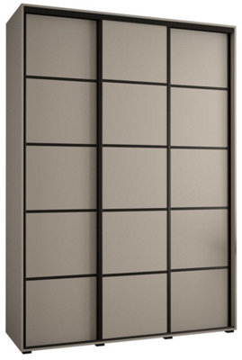 Arte Elegant Dakota Iv Sliding Door Wardrobe W1700mm H2350mm D600mm In Cashmere & Black Finish - image 1