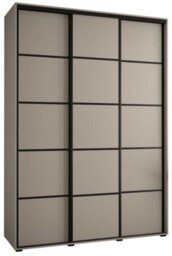 Arte Elegant Dakota Iv Sliding Door Wardrobe W1700mm H2350mm D600mm In Cashmere & Black Finish - thumbnail 1