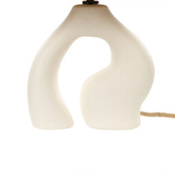 Beliani White Ceramic Table Lamp With Natural Paper Shade, Sculptural Base, 42Cm - thumbnail 5
