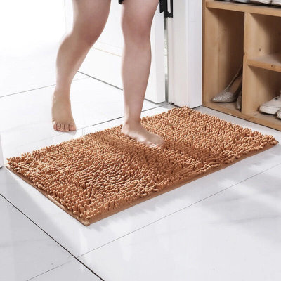 Extra Large Chenille Bath Mat Soft Bathroom Rugs Water Absorbent Pedestal Mats Brown 40 X 120 Cm - image 1