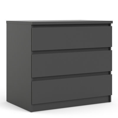 Furniture To Go Naia Chest Of 3 Drawers In Black Matt (W) 76.8 X (H) 70.1 X (D) 50Cm - image 1