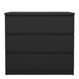Furniture To Go Naia Chest Of 3 Drawers In Black Matt (W) 76.8 X  (H) 70.1 X (D) 50Cm - thumbnail 3