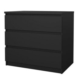 Furniture To Go Naia Chest Of 3 Drawers In Black Matt (W) 76.8 X  (H) 70.1 X (D) 50Cm - thumbnail 4