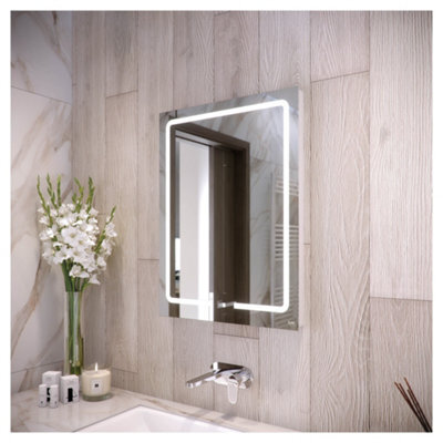 RAK Ceramics Rak Pegasus 600X800mm Illuminated Bathroom Mirror With Demister & Shaving Socket, Ip44 - image 1