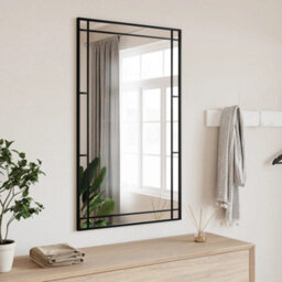 Vidaxl Wall Mirror Black 60X100 Cm Rectangle Iron