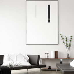 Milagro Joker Contemporary Pendant Lamp 1Xgu10 Hand Made Cylindrical Style Light Finished In Matt Black With Chrome Detail - thumbnail 5