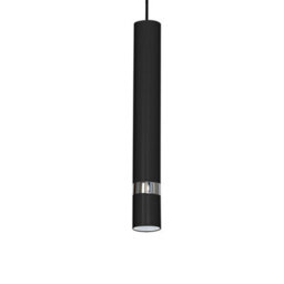 Milagro Joker Contemporary Pendant Lamp 1Xgu10 Hand Made Cylindrical Style Light Finished In Matt Black With Chrome Detail - thumbnail 3