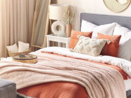 Beliani Blanket Bjas 200 X 220 Cm Pastel Pink - thumbnail 2