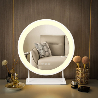 Living And Home Round Hollywood Vanity Makeup Mirror With Led Lights Dimmable Touch Screen 46Cm (H) - image 1
