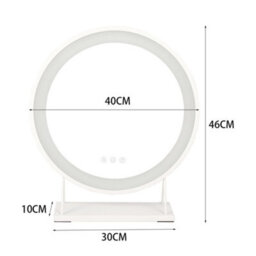 Living And Home Round Hollywood Vanity Makeup Mirror With Led Lights Dimmable Touch Screen 46Cm (H) - thumbnail 5