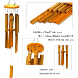 "Bamboo Wind Chimes Outdoor 30"" Classic Zen Wooden Garden Windchime Home Decor" - thumbnail 3