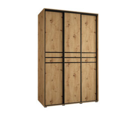 Arte Rustic Oak Artisan Sliding Wardrobe W160Cmh205Cmd60Cm - Stylish Storage With Natural Charm