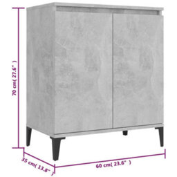Berkfield Industrial Sideboard Concrete Grey 60X35X70 Cm Engineered Wood - thumbnail 7