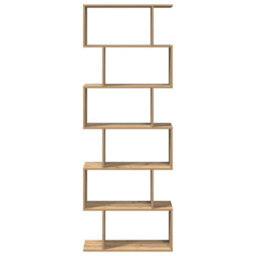 Vidaxl Room Divider Bookcase 6-Tier Artisan Oak 70X24X193 Cm Engineered Wood - thumbnail 5