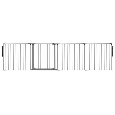 Safetots Premium Multi Panel Room Divider, Up To 298Cm Wide, Grey, 70Cm Tall, Flexible Barrier With Door For Baby And Toddler - image 1