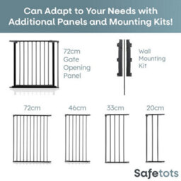 Safetots Premium Multi Panel Room Divider, Up To 298Cm Wide, Grey, 70Cm Tall, Flexible Barrier With Door For Baby And Toddler - thumbnail 4