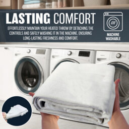 King Electric Blanket 120Cm X 130Cm Under Bed Warm Night Machine Washable Heated 3 Heat Settings One Control Overheat Protection - thumbnail 6