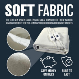 King Electric Blanket 120Cm X 130Cm Under Bed Warm Night Machine Washable Heated 3 Heat Settings One Control Overheat Protection - thumbnail 7