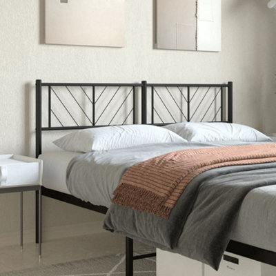 Berkfield Metal Headboard Black 135 Cm - image 1