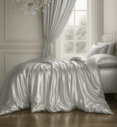 Sweet Dreams Elegant Mulberry Silk Duvet Cover Silver