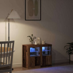 Walplus Side Cabinet 2 Pcs Old Wood 41 X 37 X 67 Cm Engineered Wood - thumbnail 5