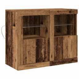 Walplus Side Cabinet 2 Pcs Old Wood 41 X 37 X 67 Cm Engineered Wood - thumbnail 2