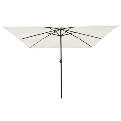 Berkfield Modern Garden Parasol White, Black 295 X 295 X 245 Cm Polyester, Steel - image 1