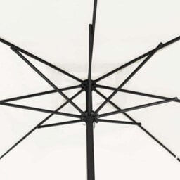 Berkfield Modern Garden Parasol White, Black 295 X 295 X 245 Cm Polyester, Steel - thumbnail 4