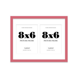 14X11 Inch 2 Opening Photo Collage Frame, Display Two 8X6 Inch Photos, Multi Aperture Family Picture Frame, Pink - thumbnail 2