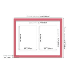 14X11 Inch 2 Opening Photo Collage Frame, Display Two 8X6 Inch Photos, Multi Aperture Family Picture Frame, Pink - thumbnail 4
