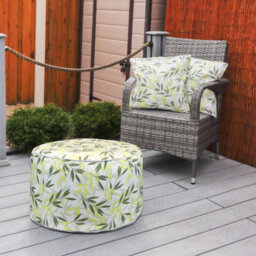Gardenwize Pair Of Outdoor Garden Sofa Chair Furniture Scatter Cushions- Green/grey Leaf Print - thumbnail 7