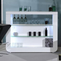 Furniture in Fashion Fiesta White High Gloss Bar Table With 4 Candid Grey Stools - thumbnail 2