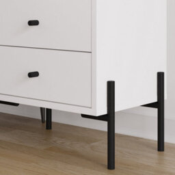 Decortie Modern Malta Nightstand White W 2 Drawers Storage Cabinet Organiser Side Bedside Table Metal Legs 48.6(W)Cm Bedroom, Home - thumbnail 6
