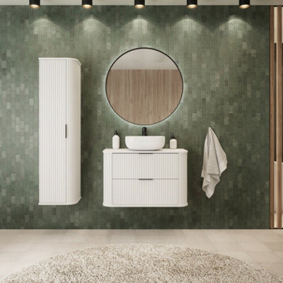 Heze Furniture Elegance Glamour Style 2 Drawer Bathroom Vanity Cabinet 60Cm - White - image 1