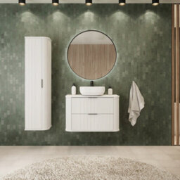 Heze Furniture Elegance Glamour Style 2 Drawer Bathroom Vanity Cabinet 60Cm - White - thumbnail 1